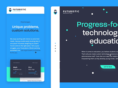 Futuristic Education Landing Page animation branding design interactive landing page motion ui ux website