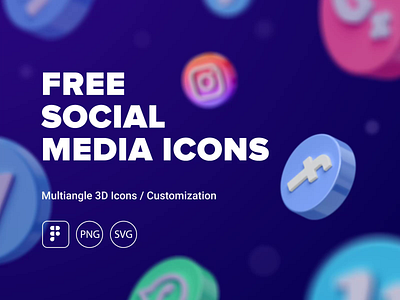 FREE 3D Social Icons 3d 3d icons animation c4d figma free freebie gif icon icons morqua morquastore pack png social svg ui ui design ux uxdesign