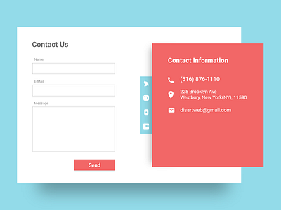 Contact Us - Daily UI 028 028 blue contact contact info contact us daily 100 challenge daily ui 028 pink