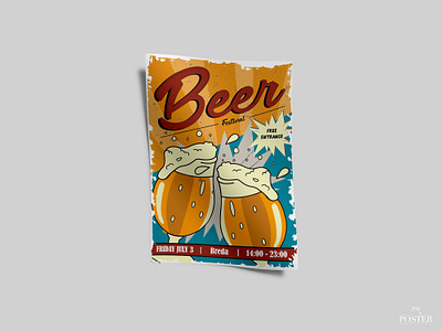 Beer Festival Poster beer drawing dribble dribble shot drinks festival graphic illustration illustrator poster sketch