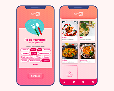 Initial Screens - TastyPlate first screens initial screens mobile mobile app onboarding welcome welcome screens