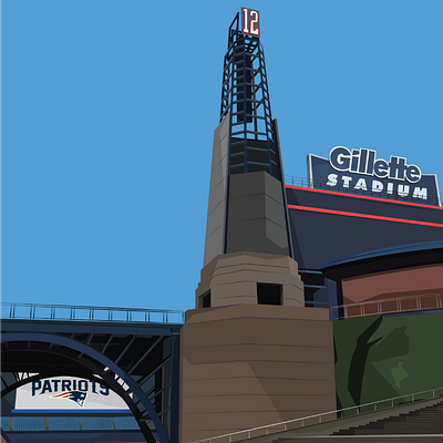 Gillette Stadium boston design illustration illustrator nfl patriots sports