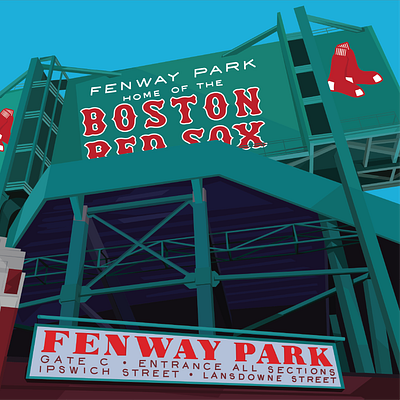 Fenway Park boston design fenway park illustration illustrator mlb redsox sports