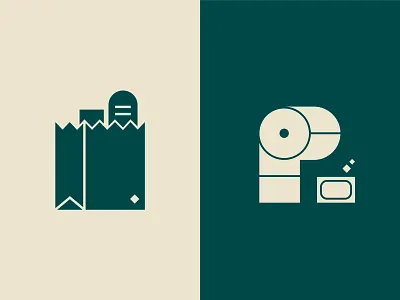 Essentials covid19 groceries icons toilet paper