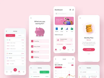 Money Management App 3d android bank budgeting card clean daily ui dashboard invest ios mobile money money management okoslam payments stats wallet