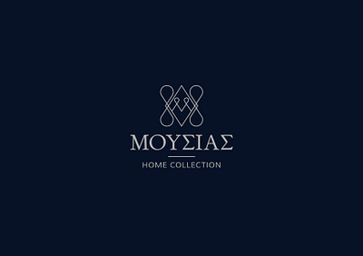 Moussias Home Collection logo brand identity branding design elegant greece greek greek alphabet home home collection home linen linen logo logotype minimal minimalism monogram symbol typography vintage visual identity