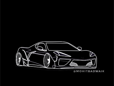 Super car adobeillustrator car illustration outline sketch supercar vectorartwork