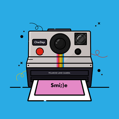 Polaroid Camera artoftheday flat illustration flat vector illustration polaroid polaroid illustration vector