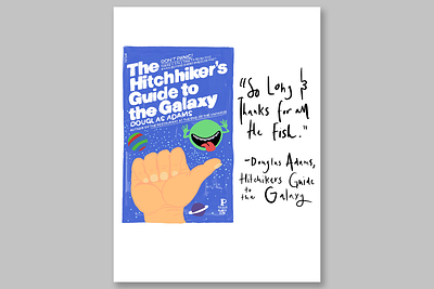 The Hitchhiker's Guide to the Galaxy Illustration book book art book cover book cover design book cover mockup book design illustration illustration art illustrations lettering