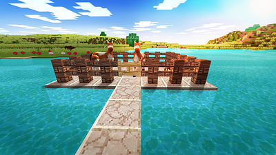 Horse Farm, Build Dock on Water - Realmcraft Free Minecraft build craft free minecraft game art game design games landscape minecraft building nature pixel art realmcraft