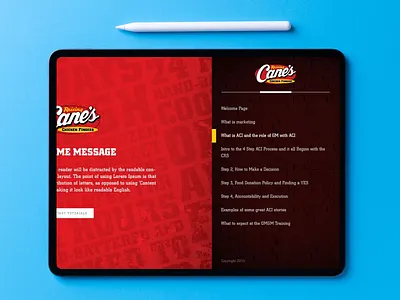 Raising Cane's iPad Training Platform ios app design ios development product design