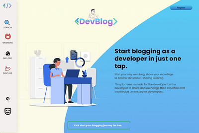 Dev Blog blogging colorful flat design graphic design illustration illustrator technology uidesign uxdesign web design webapp webapps webdesign website concept website design