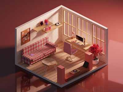 Sweetest Room 3d 3d art 3dart blender blender3d isometric