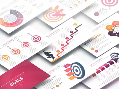 GOALS - PowerPoint Infographics Slides advertising analysis bright business corporative creative goals marketing optimization presentation professional seo service simplicity solution startup success target technology