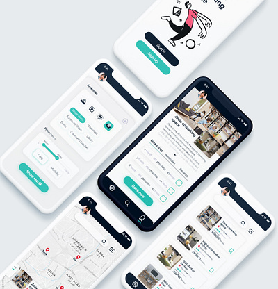 Coworking space booking app app booking coworking coworking space uidesign