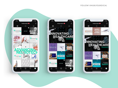 Hubly - Instagram Grids brand design brand identity branding design health illustration instagram layout social media visual design