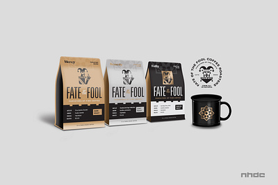 Fate of the Fool Coffee Roasters branding coffee illustration logo design packaging design