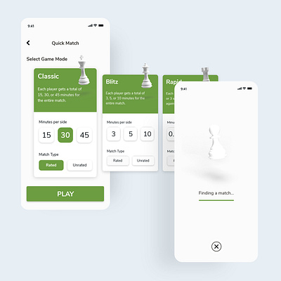 Chess.com Game Mode Select Screen adobe xd board game cards cards design chess chess.com game ui gaming ui ui ux uidesign uiux