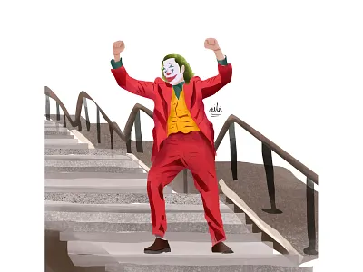 The Jocker design digital illustration illustration illustration digital illustrator joaquin phoenix jocker movies oscars the jocker