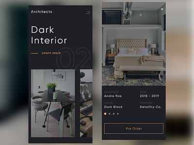 Interior App interiorapp mobile app dark