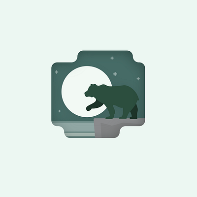 Bear at Night clean design illustration