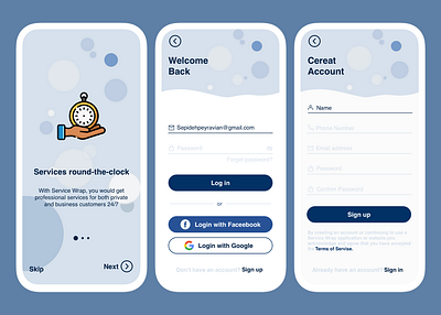 Service order App concept app design service ui