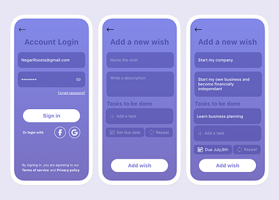 Wishlist App concept app design ui wishlist