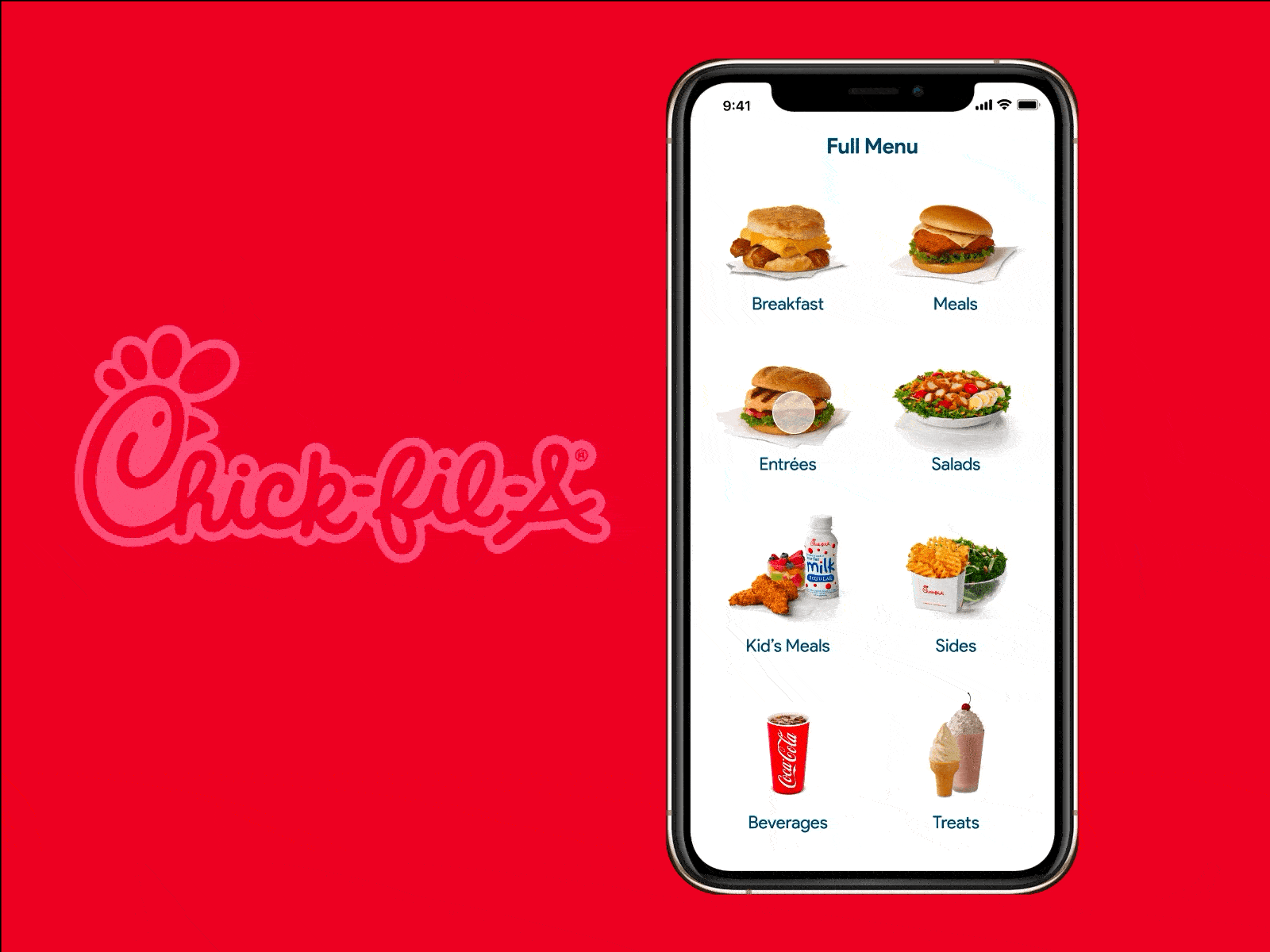 Chick-fil-a ordering flow app burger chick fil a design figma food mobile ui ux