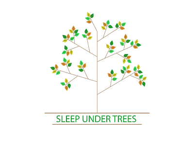 Sleep under trees design flowers illustration shirt sleep spring trees
