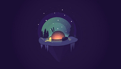 floating igloo design illustration vector