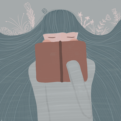 Bookworm bookworm design flat girl illustration