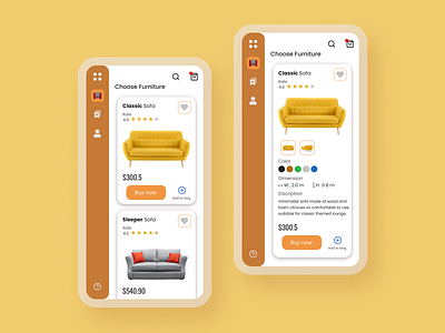 Furniture Store App app branding design ui ux