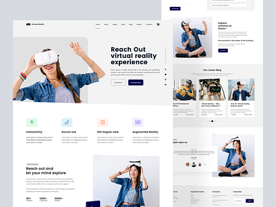 Virtual Reality Website Landing Page Design design landing page design psd template trend design 2020 ui uiux virtual virtual assistant virtual card virtual reality virtualreality visual vr vr glass web web app web design website website design