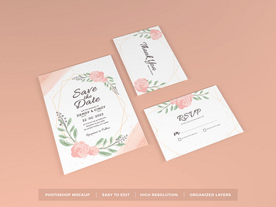 Download Wedding Invitation Mockup Vol 8 beautiful card decoration elegant feminine floral flower greeting invitation leaves letter mock up mockup paper rsvp scene stationery template text wedding