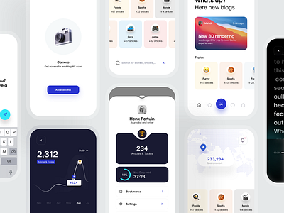 Zone UI kit screens access app articles blogs book dashboard design design system home ios iphonex kit medium minimal mobile newspaper phone reading screens ux