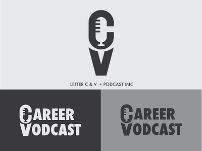 Career Vodcast logo idea. a letter logo branding branding and identity branding concept branding design design flat icon illustration letter logo mic mic logo minimal monochrome monogram monogram logo podcast podcast art podcast logo