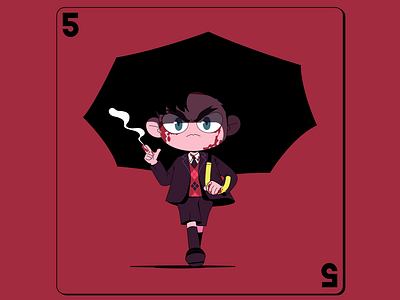 Number 5 - The umbrella academy 2d boy character charater design flat illustration netflix number 5 theumbrellaacademy