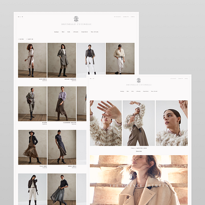 Brunello Cucinelli concept - e-commerce site. browse design ecommerce homepage light minimal typogaphy ui user interface design uxui web web design