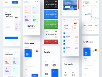 BankAsia Mobile app app bank concept creditcard dashoard design finance money payment system transaction ui wallet