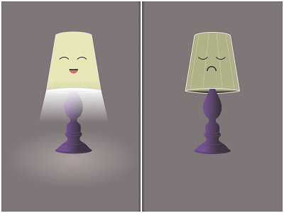 2 shades of lamp character concept curves design figma graphic design lamp sad shades smile