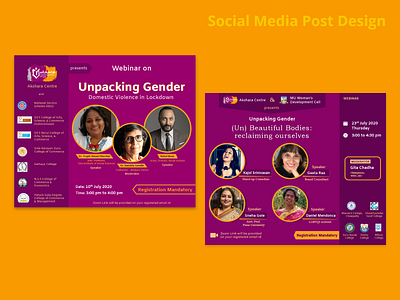 Akshara Webinar Invite artwork design domestic violence equality event gender graphic design invite ngo nonprofit poster webinar