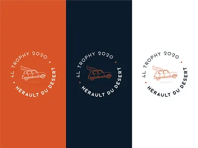 4l logo for the amazing "4L Trophy" adventure cape logo car logo desert fun hero illustration logo old car raid road trip vintage