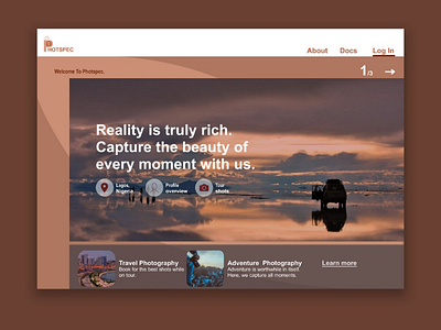 Landing page design figma photography