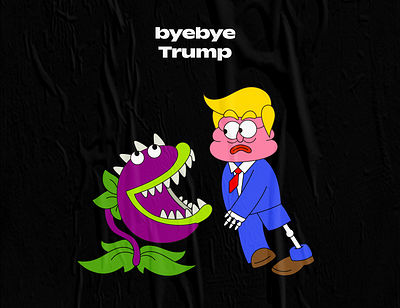 byebye trump 2d cartoon character creative design digital graffiti graphic illustration trump vector