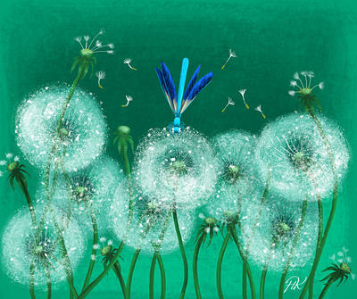 Dandelions book children children book illustration dandelions design field flower illustration illustrator insect plant typography village