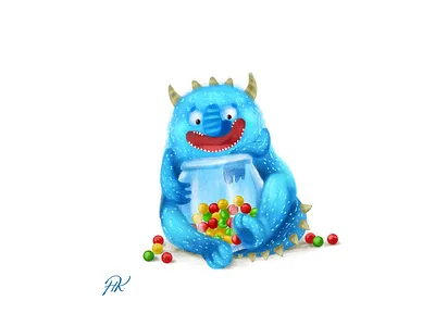 A Monster book candies character characterdesign children children book illustration design digitalart illustration illustrator kids kidsillustration monster sweets toy typography