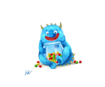 A Monster book candies character characterdesign children children book illustration design digitalart illustration illustrator kids kidsillustration monster sweets toy typography