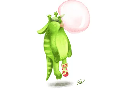 A Monster book bubblegum candies character character design children children book illustration design digitalart fridge illustration illustrator kids kidsillustration moster sweet typography