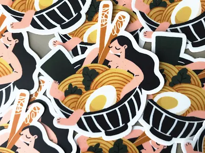 Ramen lady 🍜 art character character design design illustration ramen sticker