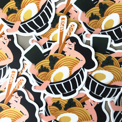 Ramen lady 🍜 art character character design design illustration ramen sticker